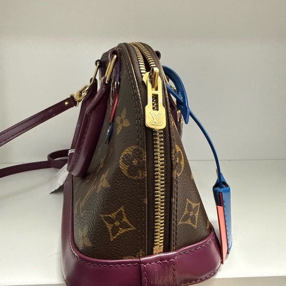 Louis Vuitton Brown and Burgundy Mini Bag with Red and Blue Accents - Picture 4 of 6